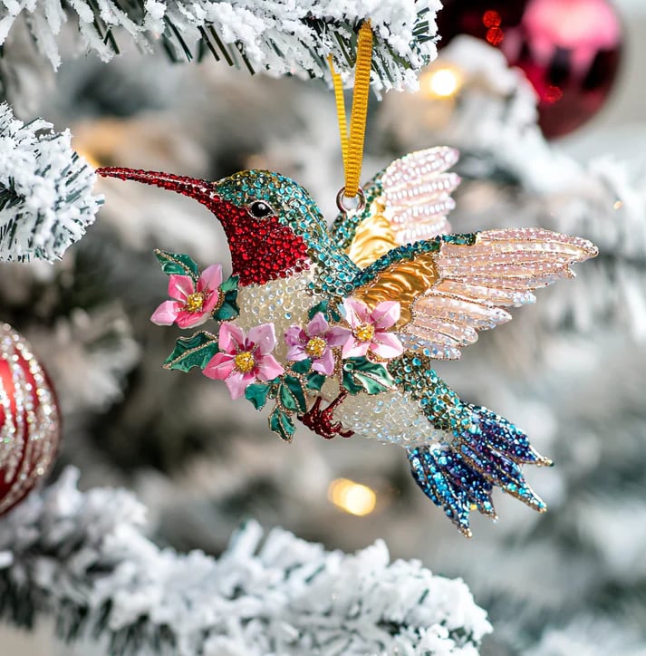 🔥Last Day 50% OFF -🐦Hummingbird Christmas Ornament✨Glittering Holiday Decoration💠(✨Same as in the video)