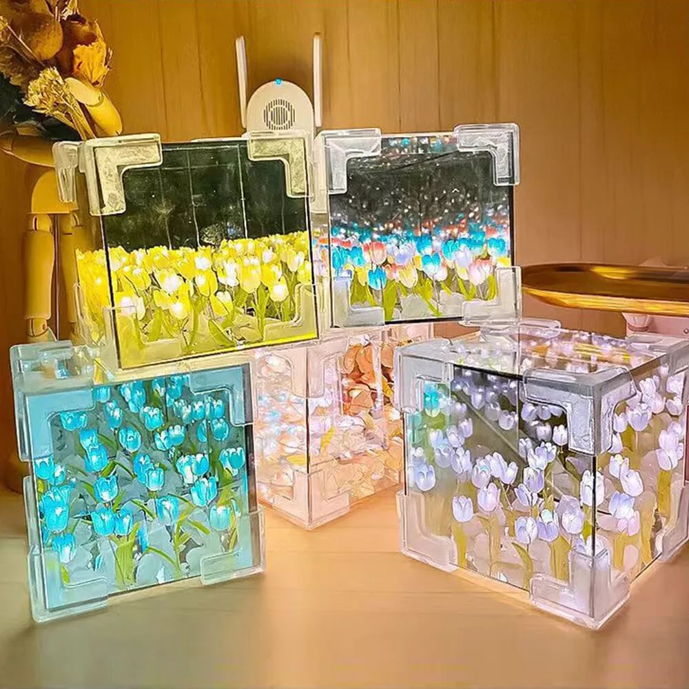 🔥Christmas Pre Sale 49% Off🌷- Magic Cube Tulips Flower Table Lamp