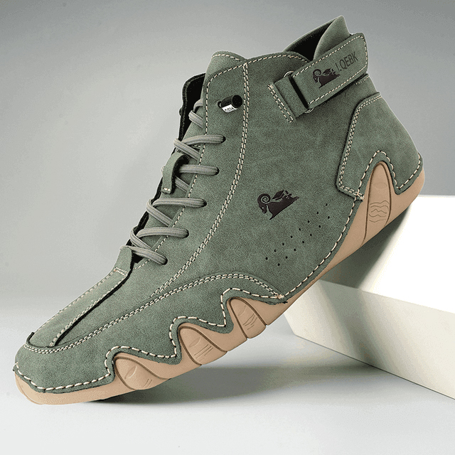 Barefoot Shoes Italian Handmade Suede Velcro High Boots