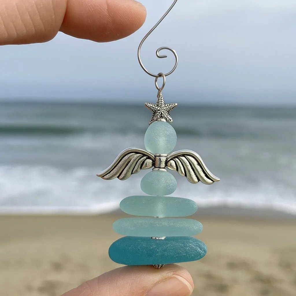 🔥LAST DAY 50% OFF -🌊Coastal Christmas Sea Glass Ornaments✨Crafted by Hand & Shaped by Nature