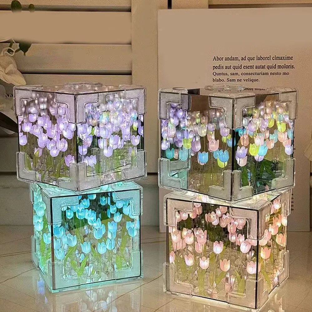 🔥Christmas Pre Sale 49% Off🌷- Magic Cube Tulips Flower Table Lamp