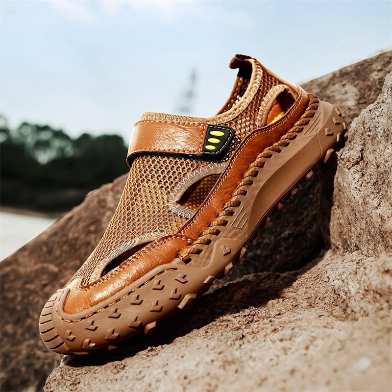 ⏰Last Day! 60% OFF 🔥Men's Handmade Cowhide Breathable Mesh Sandals