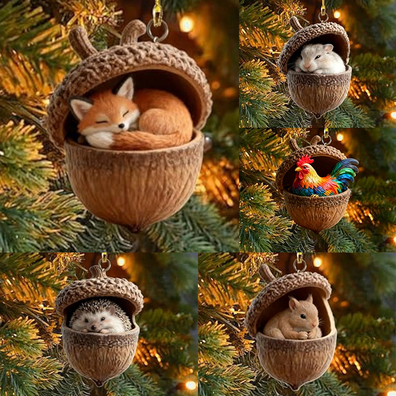 🎁❤Forest Animal Acorn Ornaments – Cozy Forest Christmas Ornaments