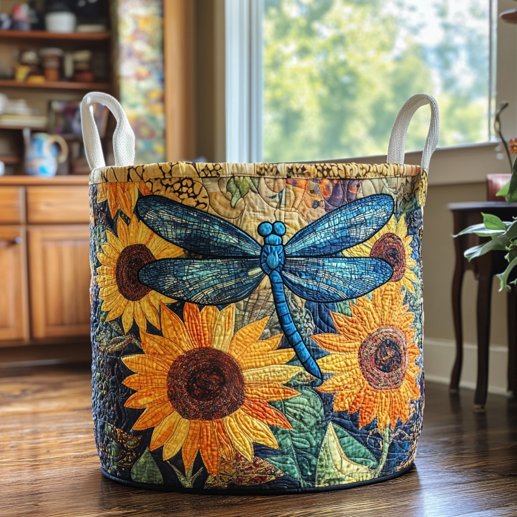 Dragonfly Garden Quilted Laundry Basket NCU0PVL409