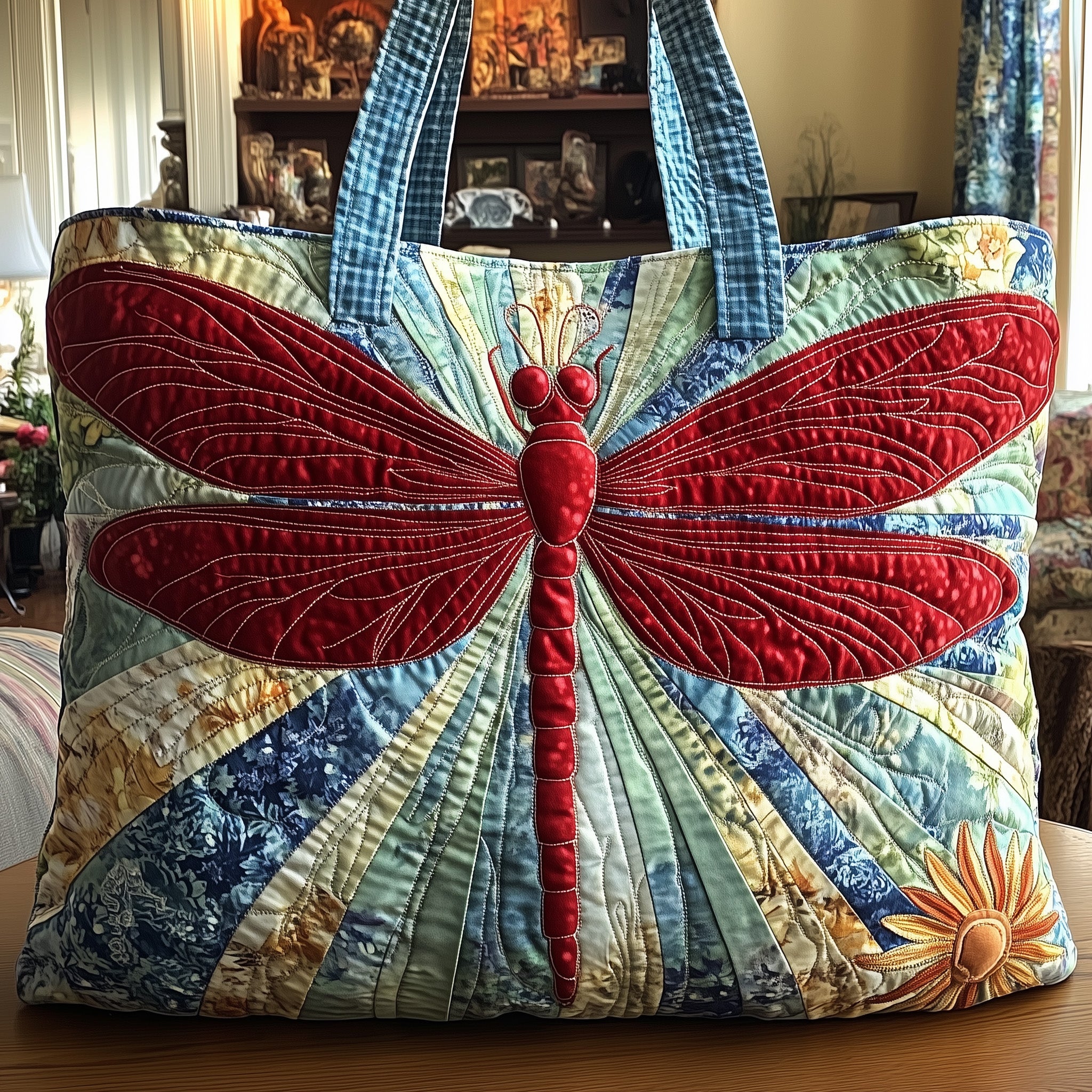 Rustic Dragonfly Quilted Tote Bag GFTONT1036