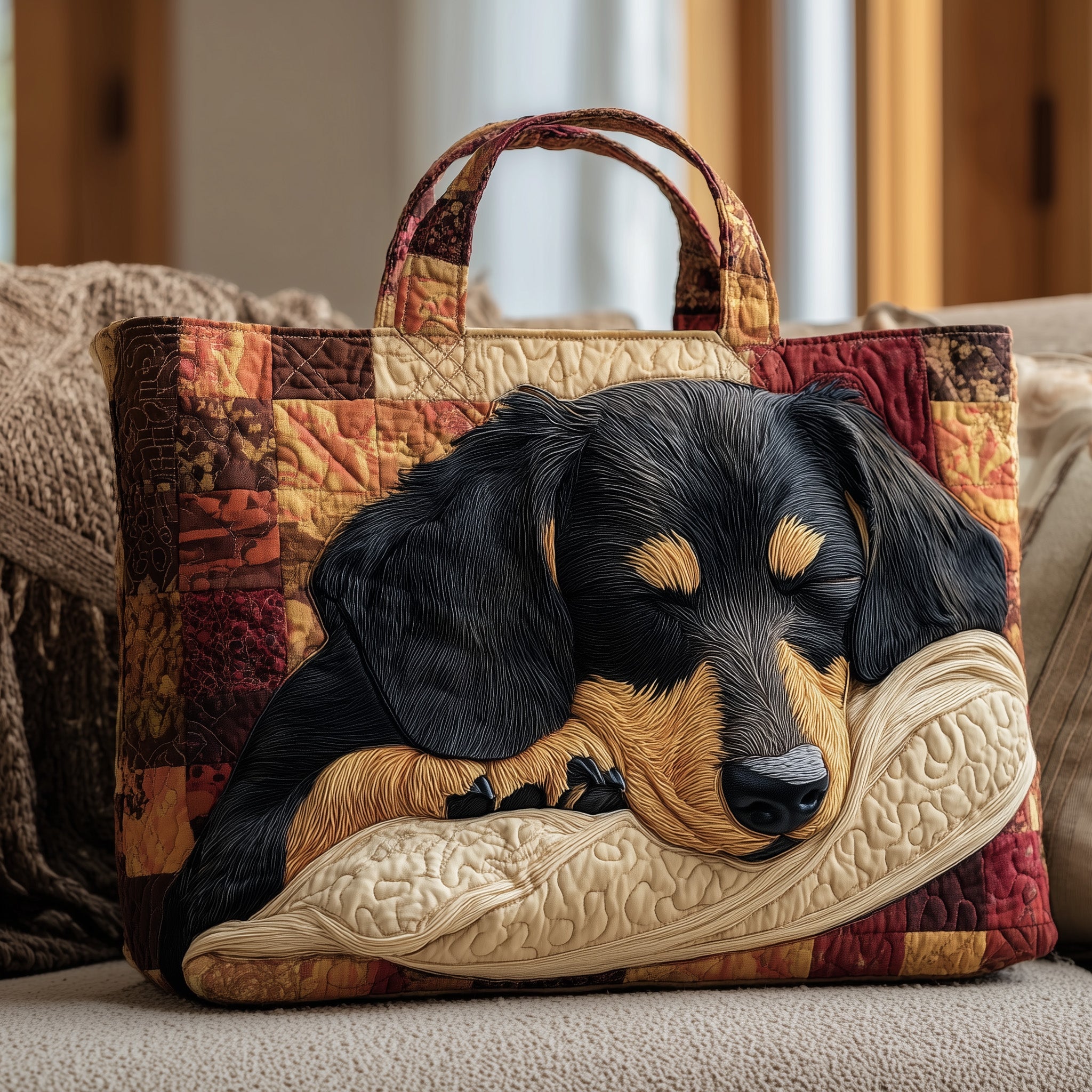 Dachshund Paw Quilted Tote Bag GFTONT2373