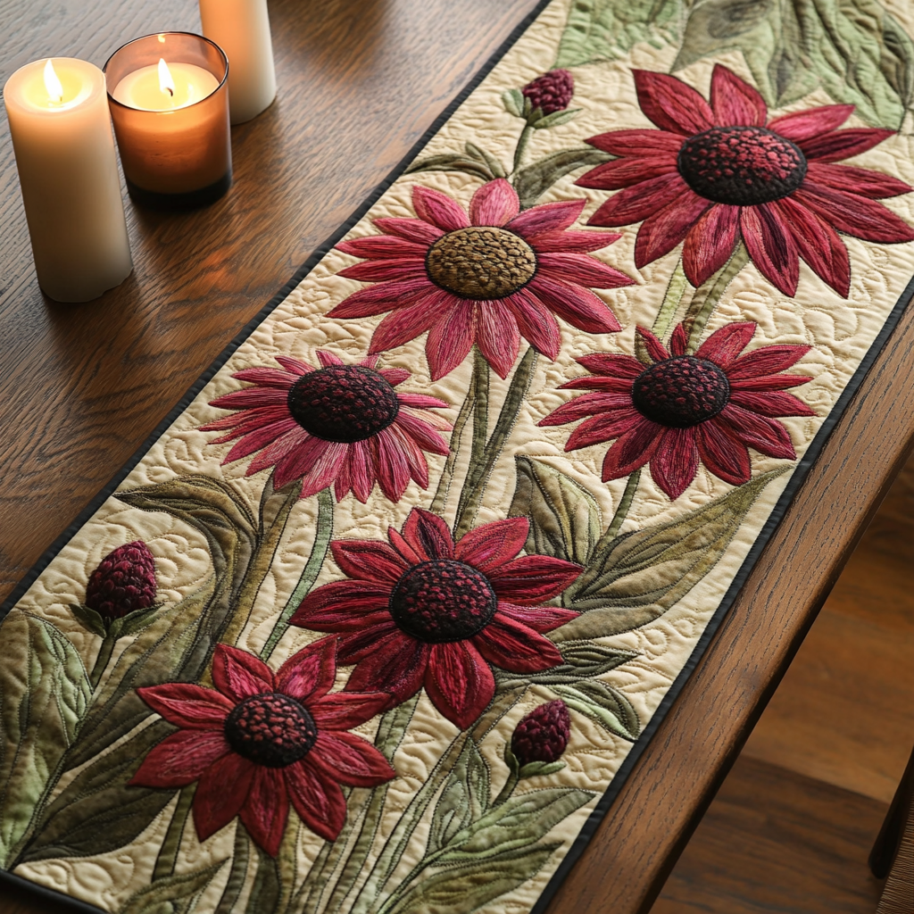 Garden Whimsy Quilted Table Runner NCU0VH4462