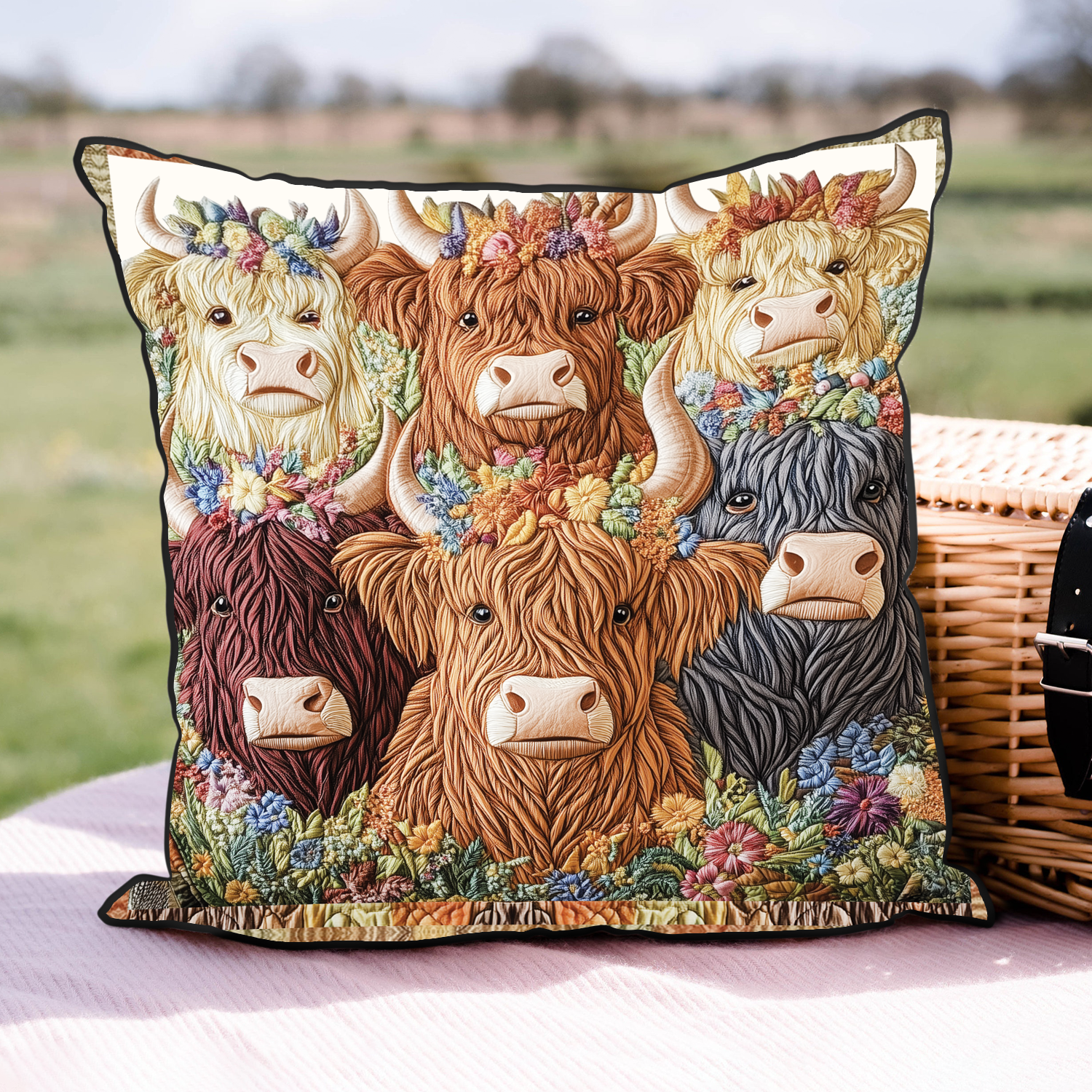 Cattle Charm Quilted Pillow Case NCU0VH2053