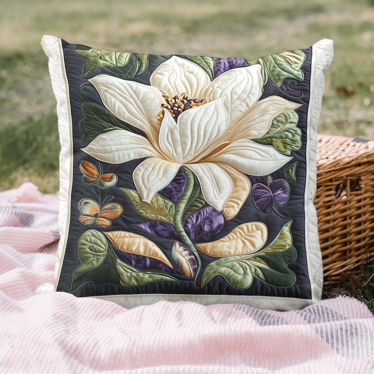 Floral Elegance Quilted Pillow Case NCU0VH3047