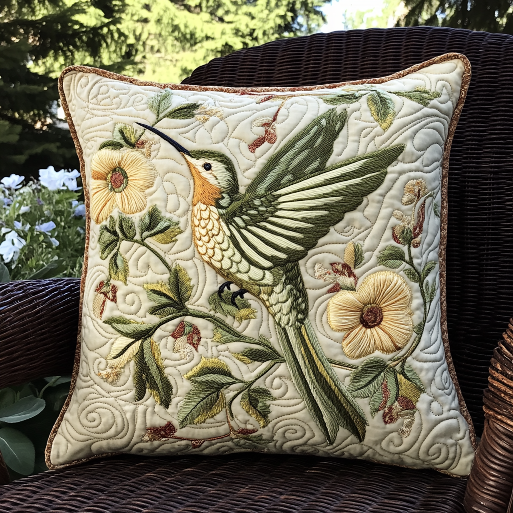 Royal Hummingbird Quilted Pillow Case NCU0VL1201