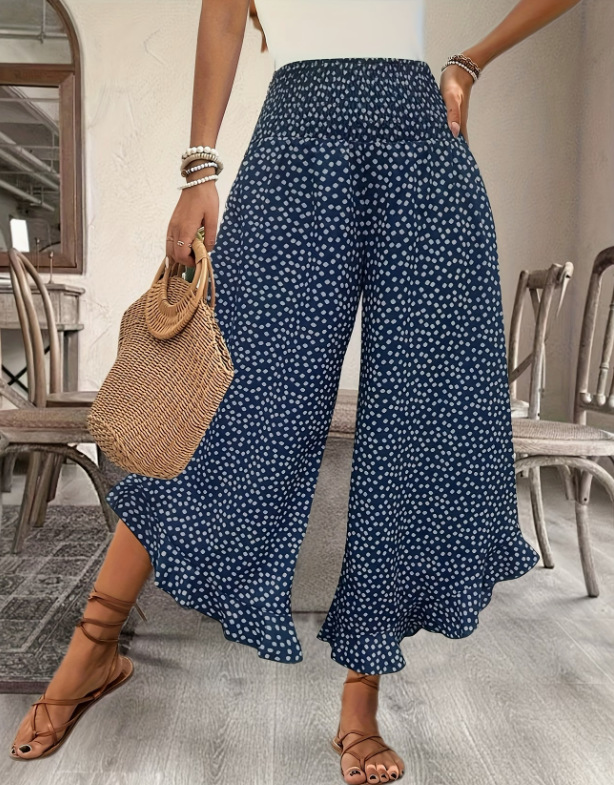 LIMITED-TIME 49% OFF |Women's Casual Polka Dot Loose High-Waisted Wide-Leg Pants