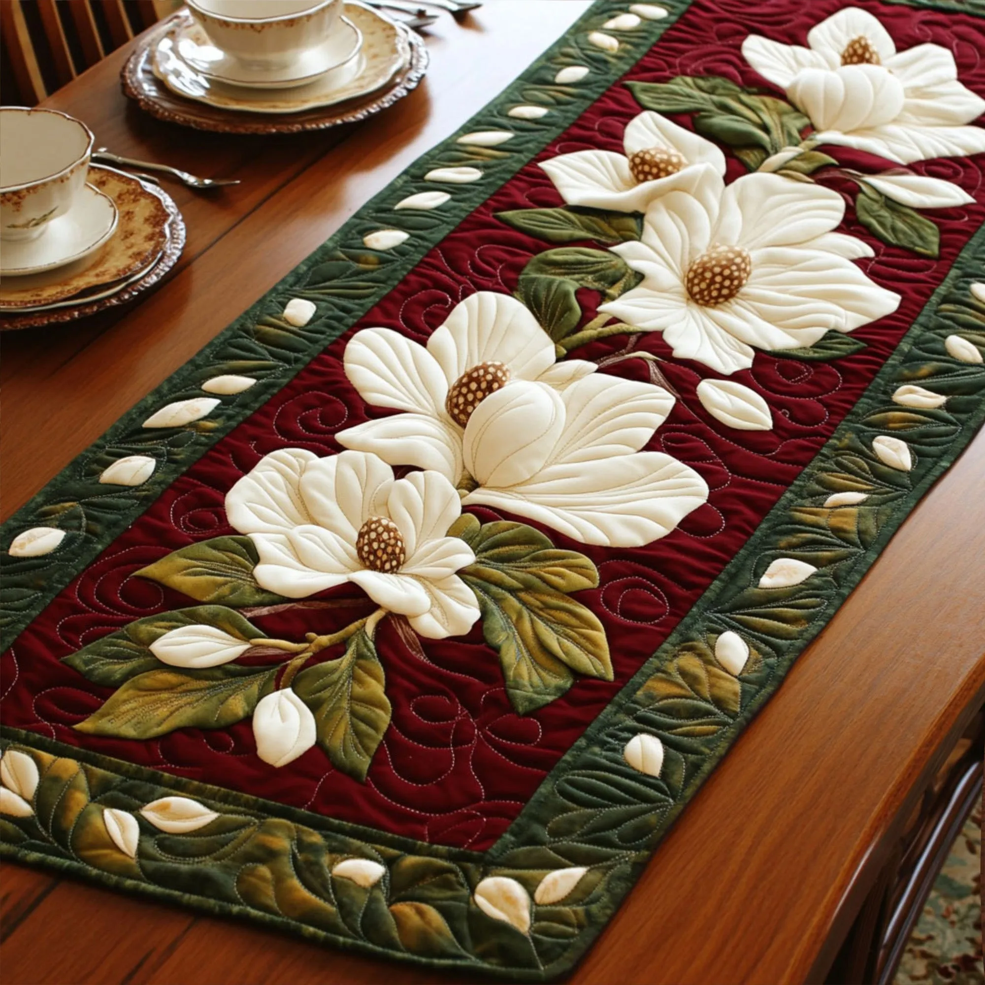 🔥Swirl Pattern Quilted Table Runner