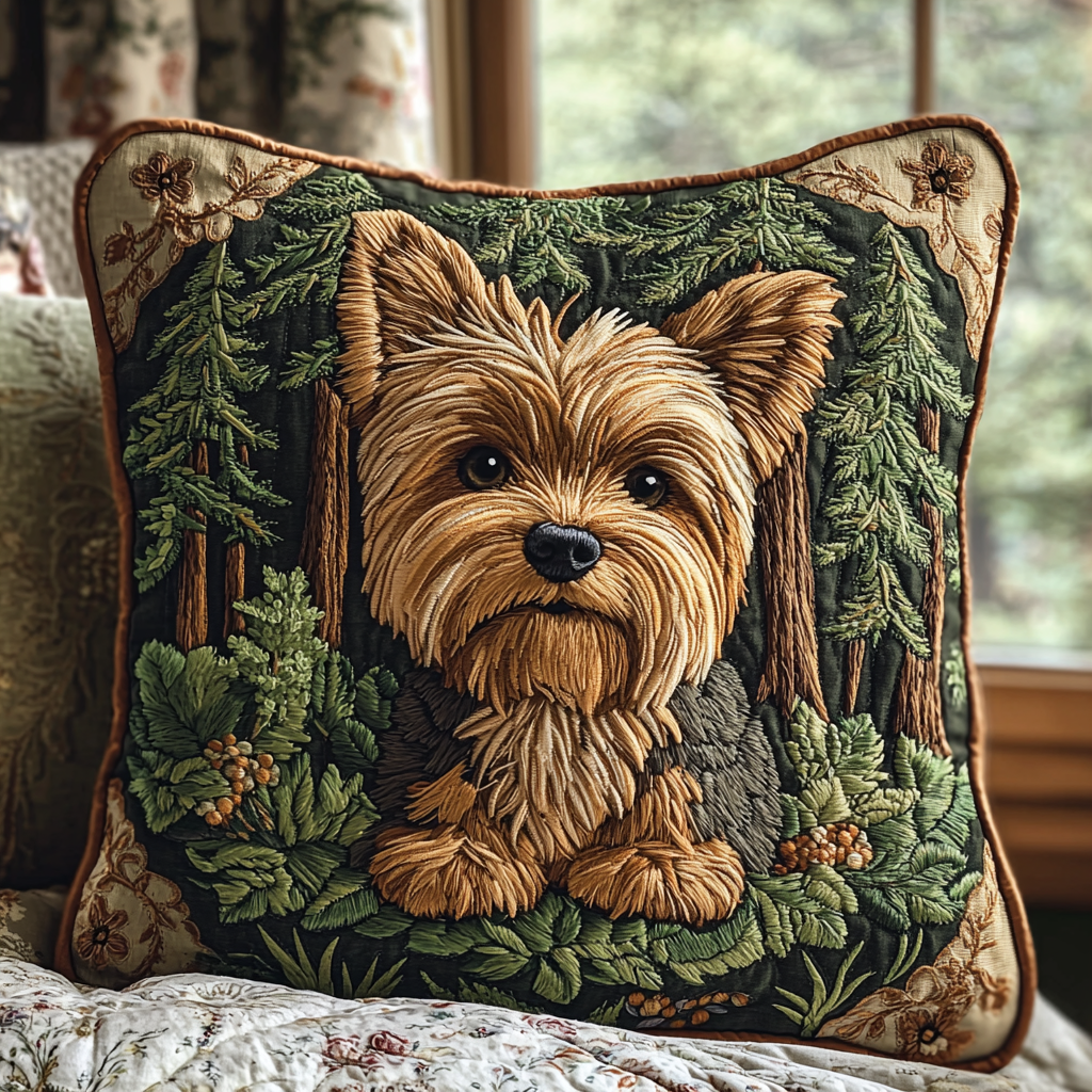 Yorkshire Terrier Quilted Pillow Case NCU0VT173