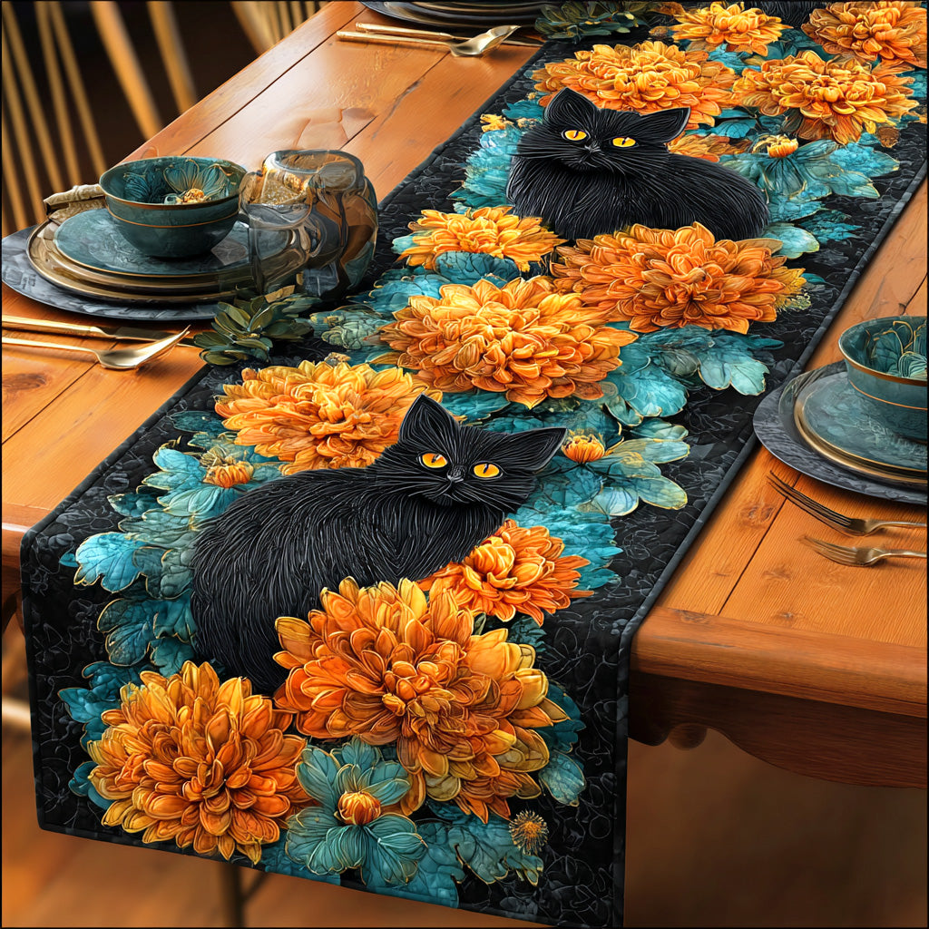 Twilight Cat Magic Quilted Table Runner NCU0TD1180