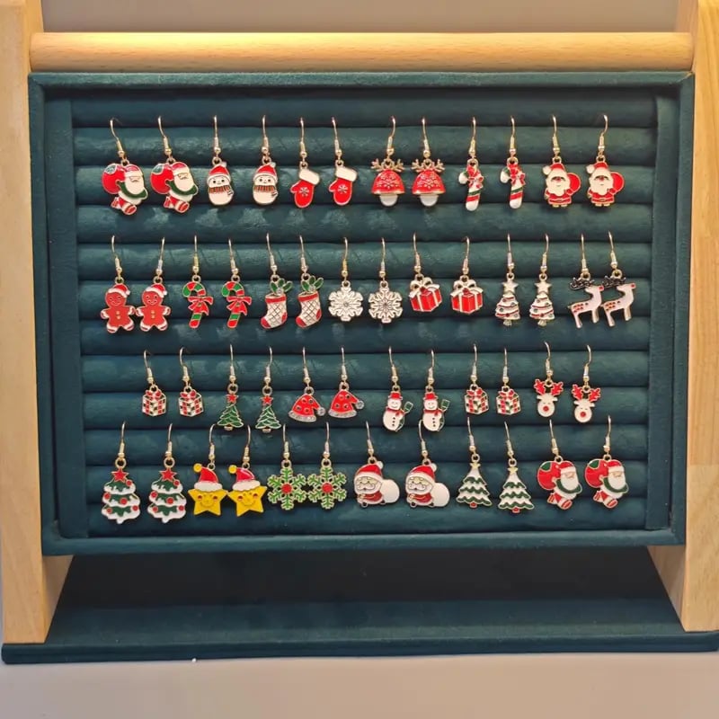 🎄🔔25 Pairs Christmas Themed Drop & Dangle Earrings Set 🫎