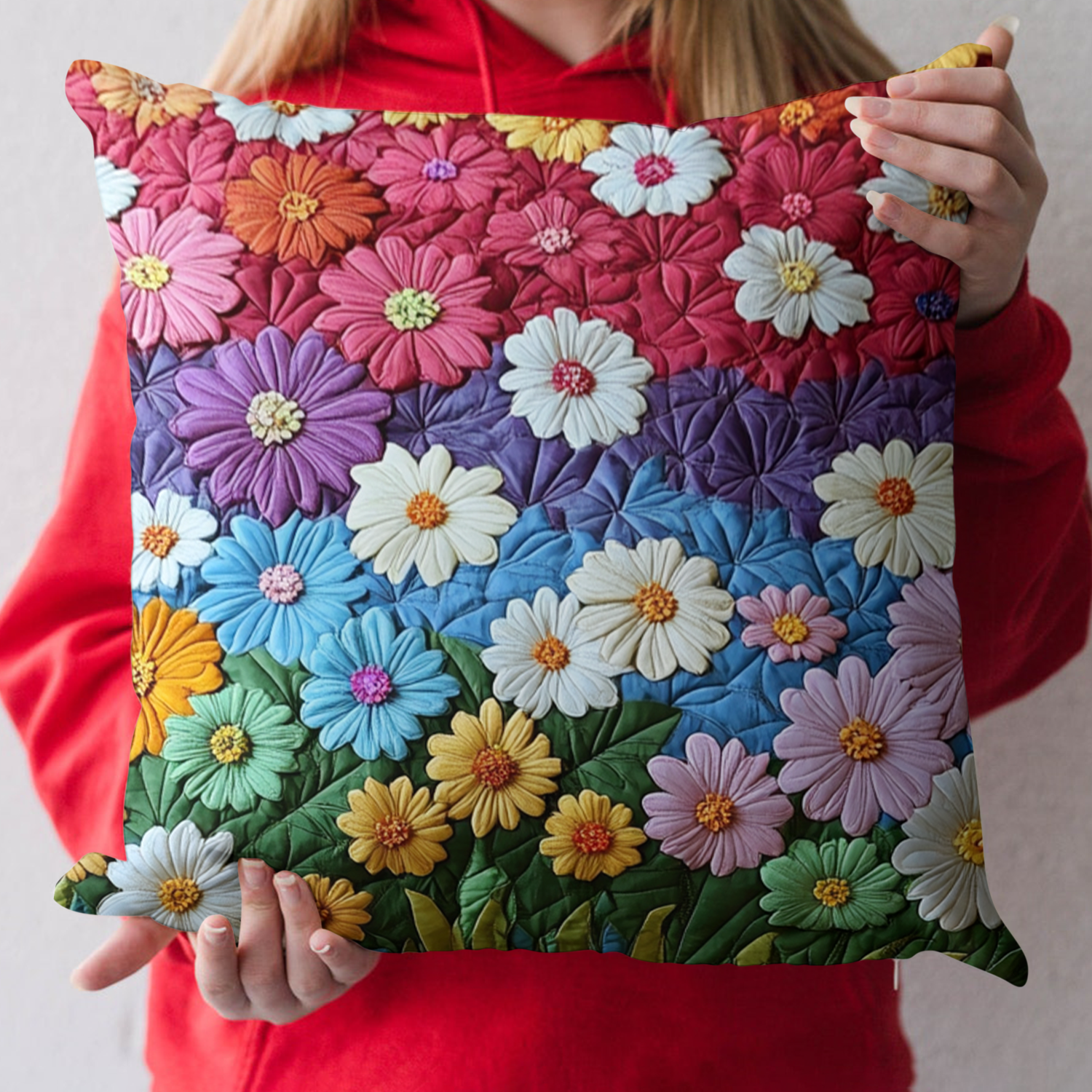 Flower Bliss Quilted Pillow Case NCU0VH5856