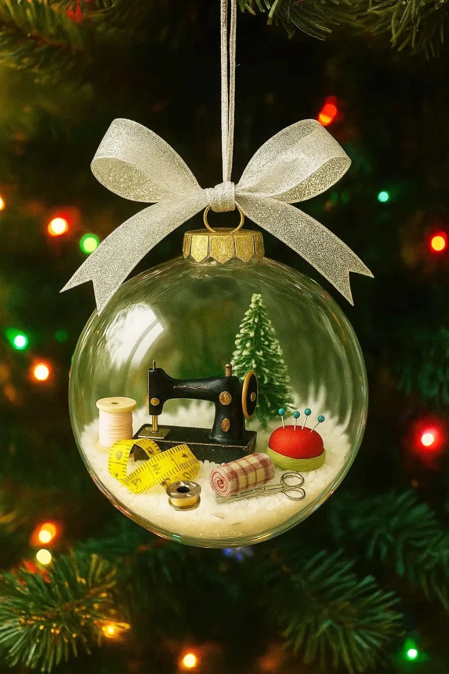 Holiday Sewing Snow Globe Ornament🎄