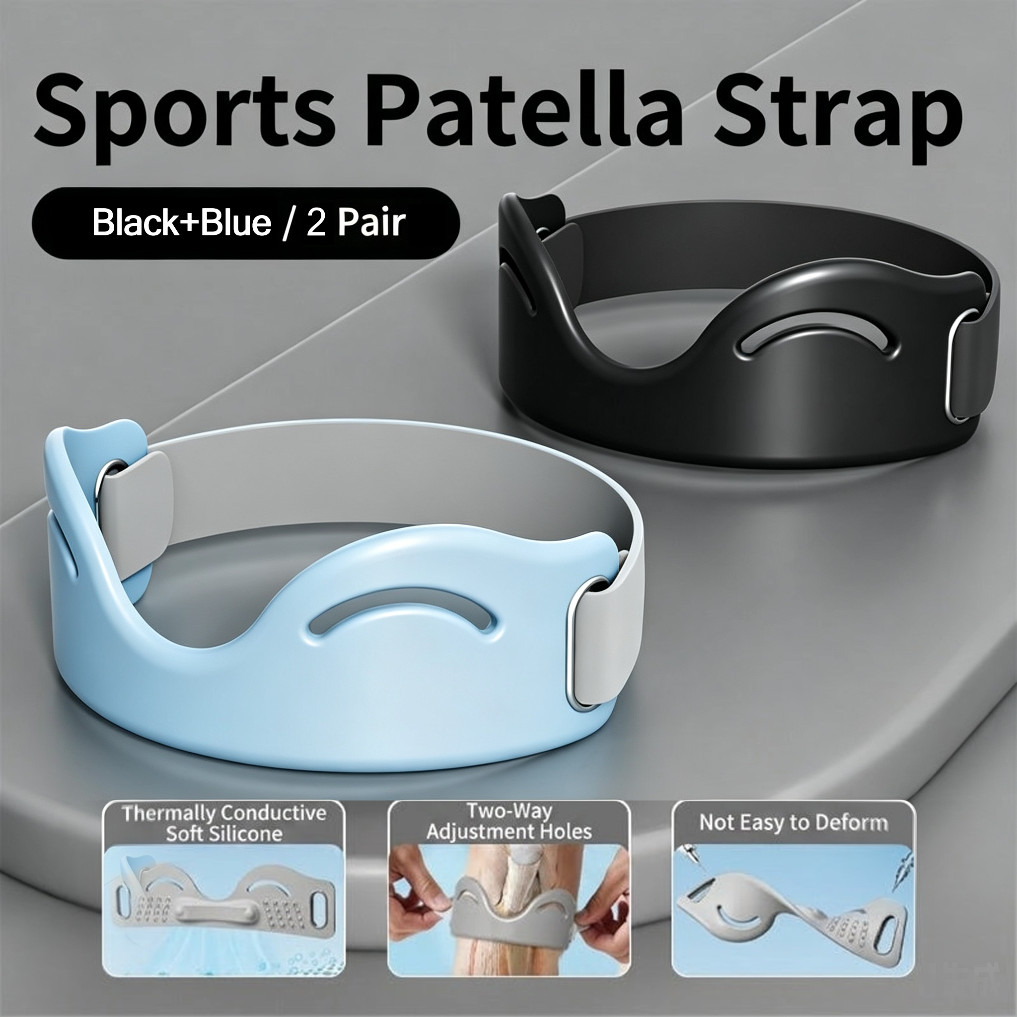 🔥Limited Time Promotion 40% OFF🔥Silicone Knee Patella Strap-Shock-Absorbing & Breathable Support