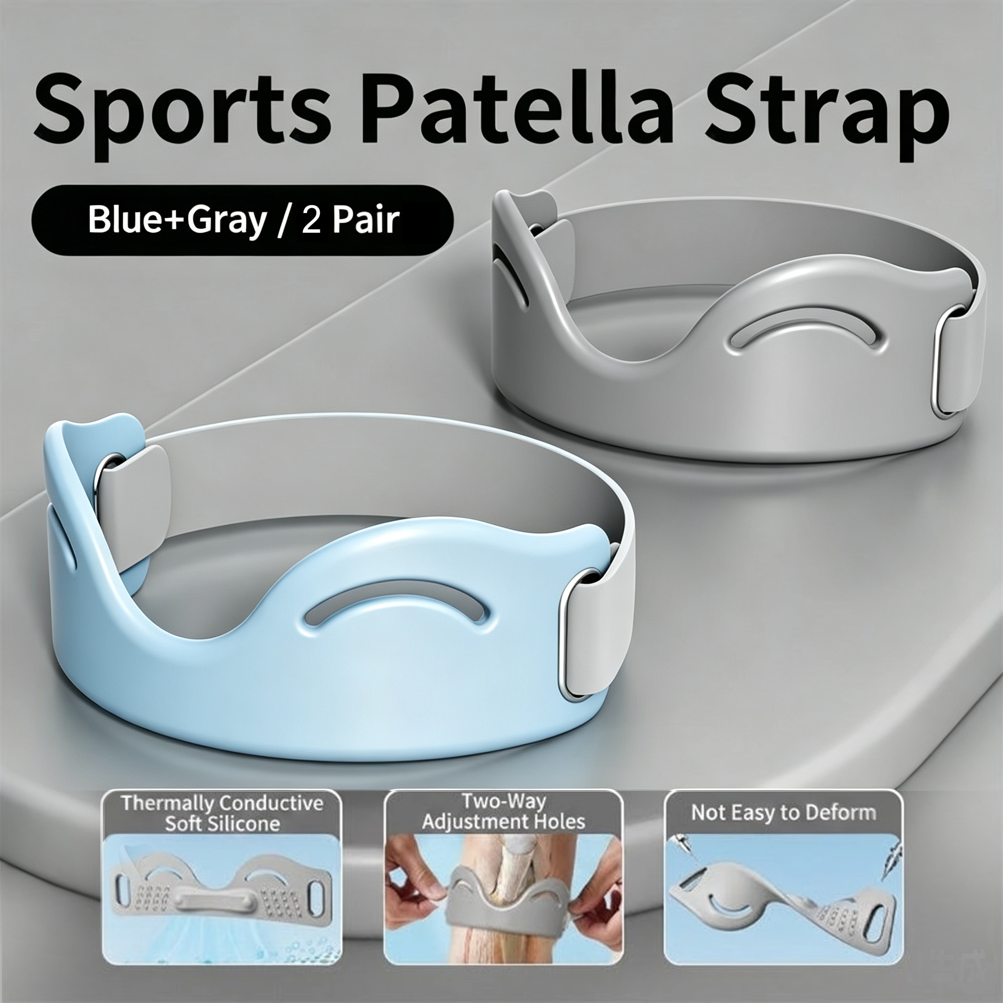 🔥Limited Time Promotion 40% OFF🔥Silicone Knee Patella Strap-Shock-Absorbing & Breathable Support