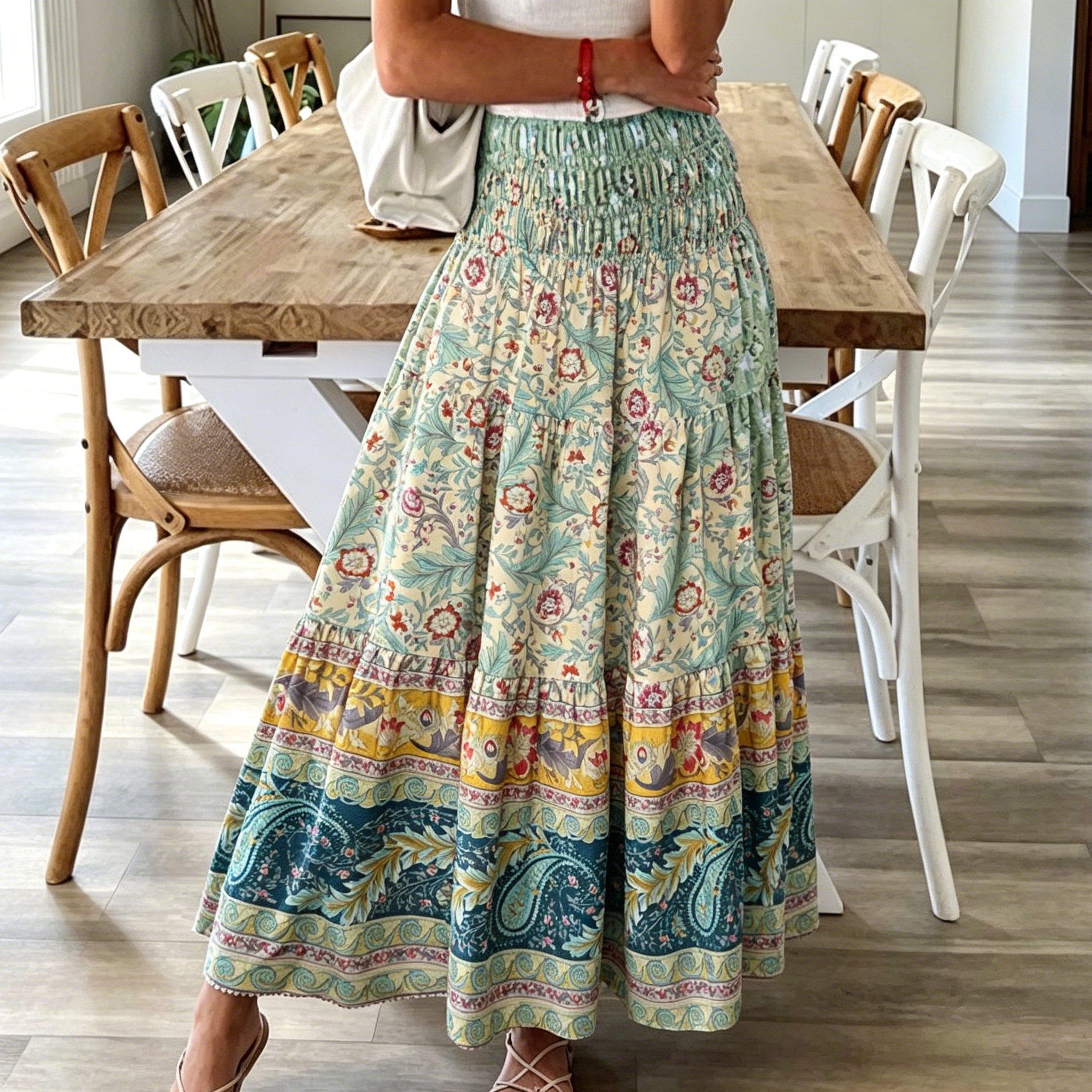 Women's Bohemian Casual Long Beach Skirt