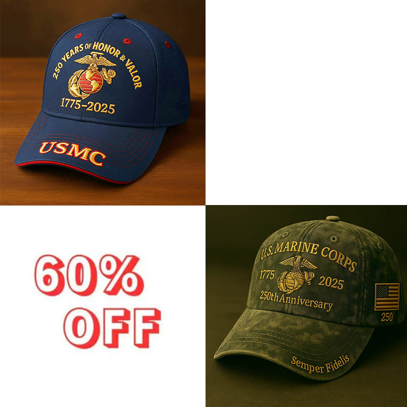 🔥 Father’s Day Sale - ❤ U.S. Marine Corps 250th Anniversary Commemorative Embroidered Cap 🇺🇸