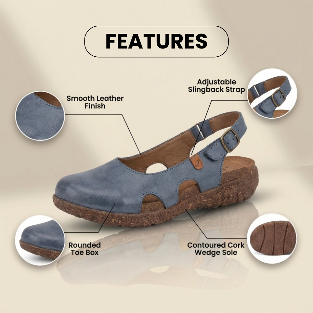 Warmthof Leather Peep-Toe Flats - Side Cutout Detail