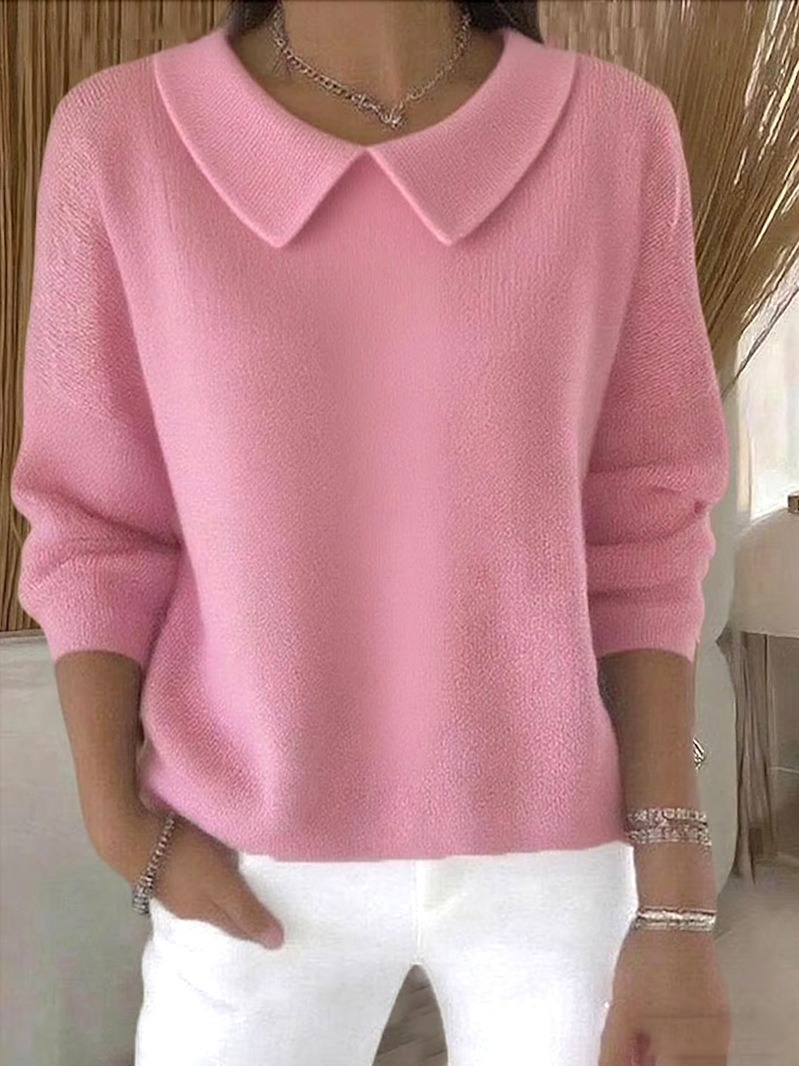 Women's Elegant Casual Peter Pan Collar 3/4 Sleeve Sweater