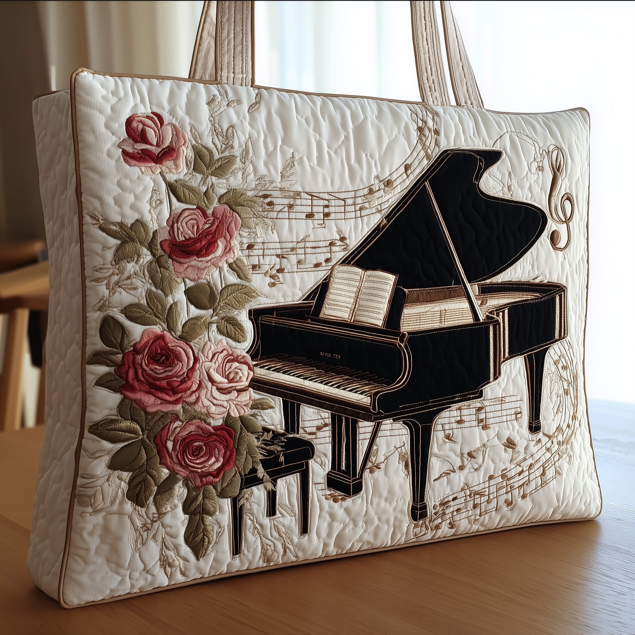 Grand Piano Quilted Tote Bag GFTONT2049