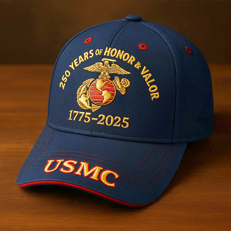 🔥 Father’s Day Sale - ❤ U.S. Marine Corps 250th Anniversary Commemorative Embroidered Cap 🇺🇸