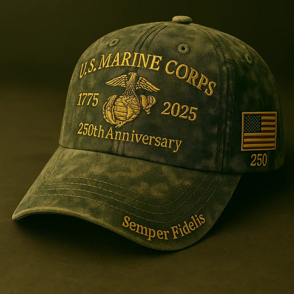 🔥 Father’s Day Sale - ❤ U.S. Marine Corps 250th Anniversary Commemorative Embroidered Cap 🇺🇸