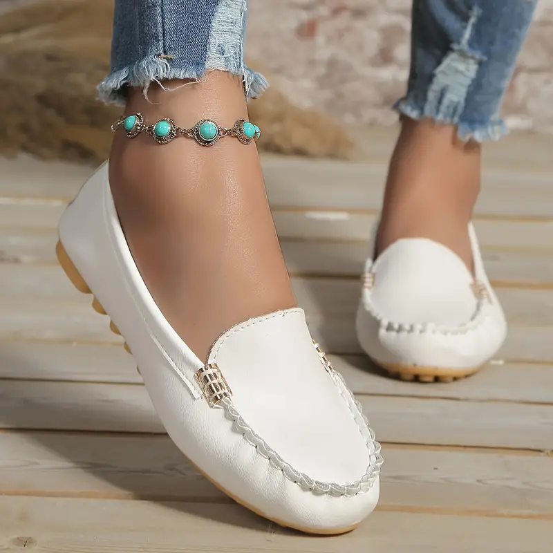 🔥Hot Sale🔥Round-Toe Flats,Breathable Orthopedic Slip On Walking Shoes