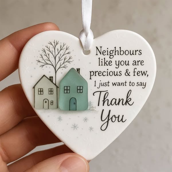 🏠💝"Thank You Neighbours" Heart - Shaped Ornament 🔥