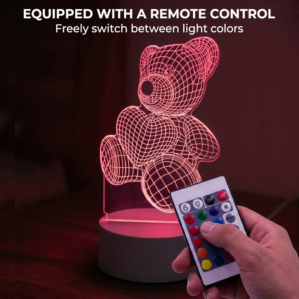 ✨ 3D Illusion Night Light — Creative LED Mood Lamp with Multi-Color Lighting