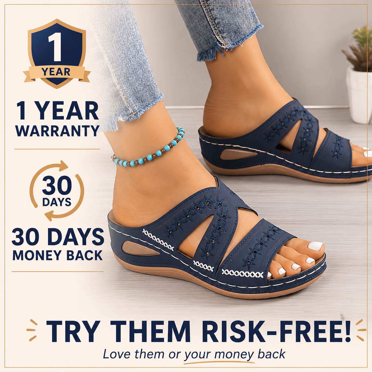 🔥 Last Day Special — Premium Orthopedic Platform Slides/Sandals