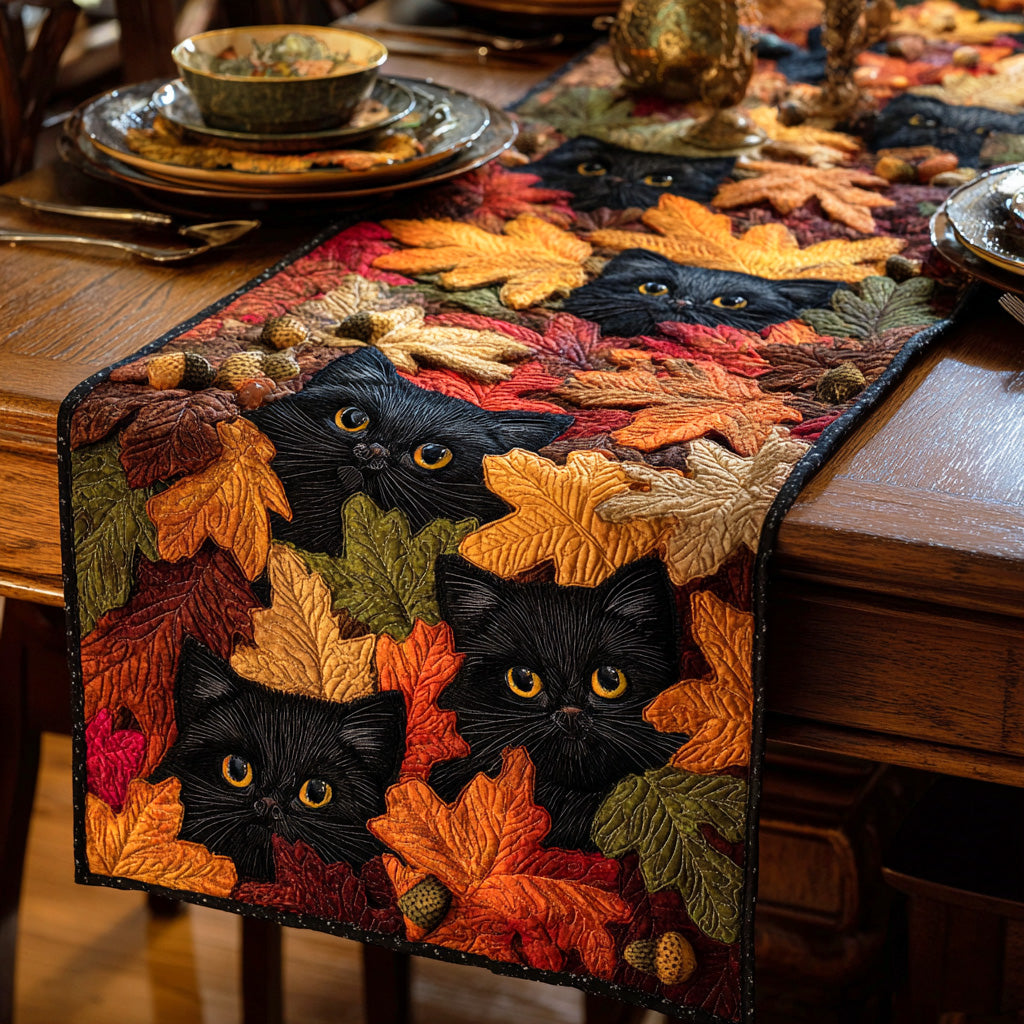 Shadow Paws Whisper Quilted Table Runner NCU0TD1179