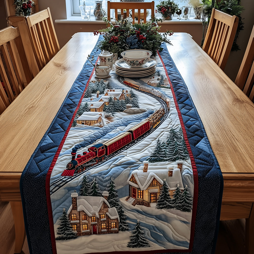 Winter Train Quilted Table Runner NCU0VT299
