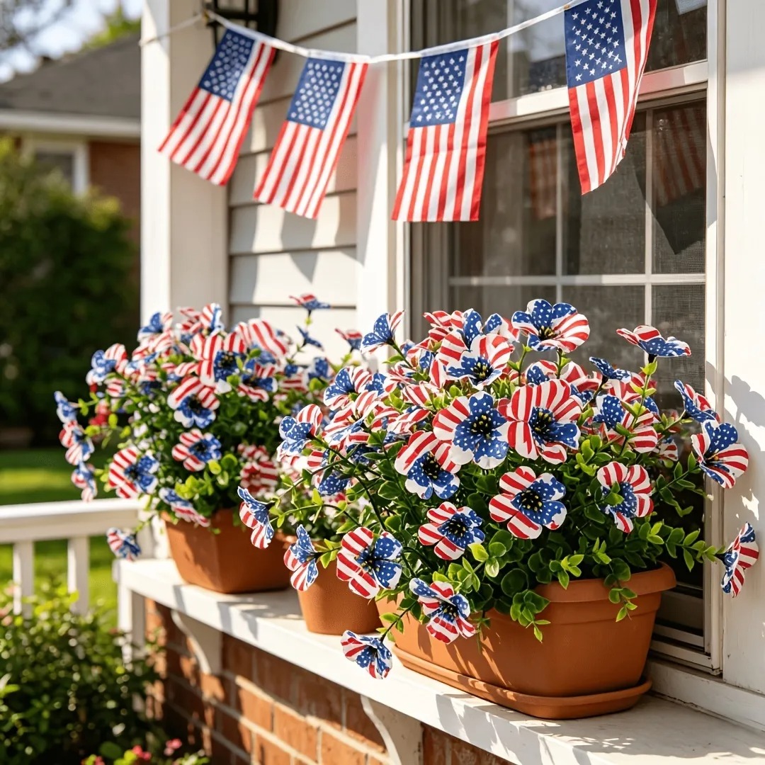 🔥4th of July Hot Sale 60% Off 🔥 Patriotic Red White Blue Artificial Flowers💐