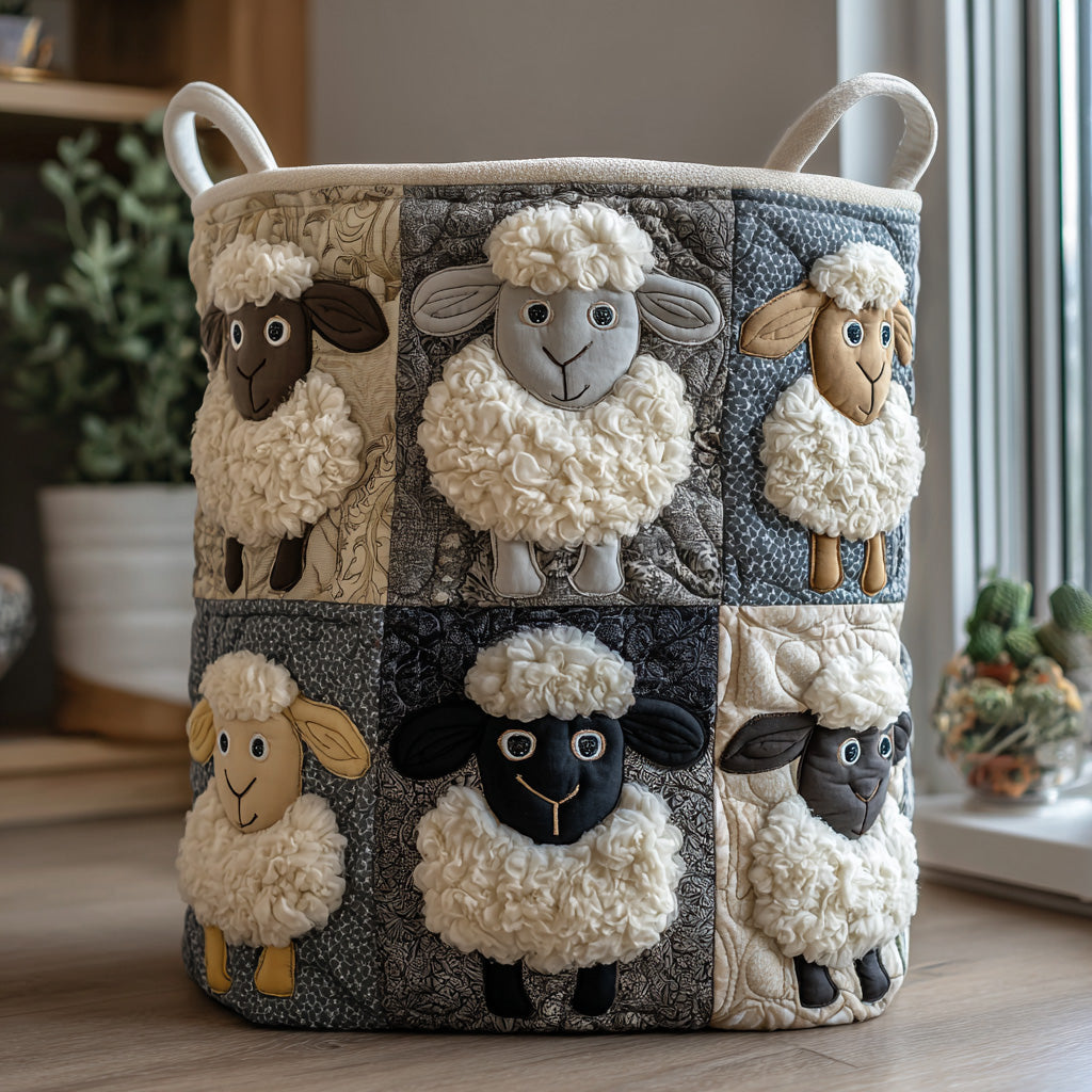 Sheep Quilted Laundry Basket NCU0QN029
