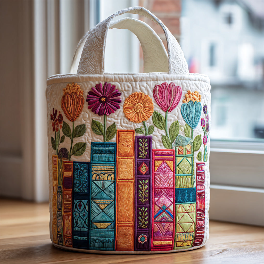 Bookish Garden Quilted Laundry Basket NCU0QN016