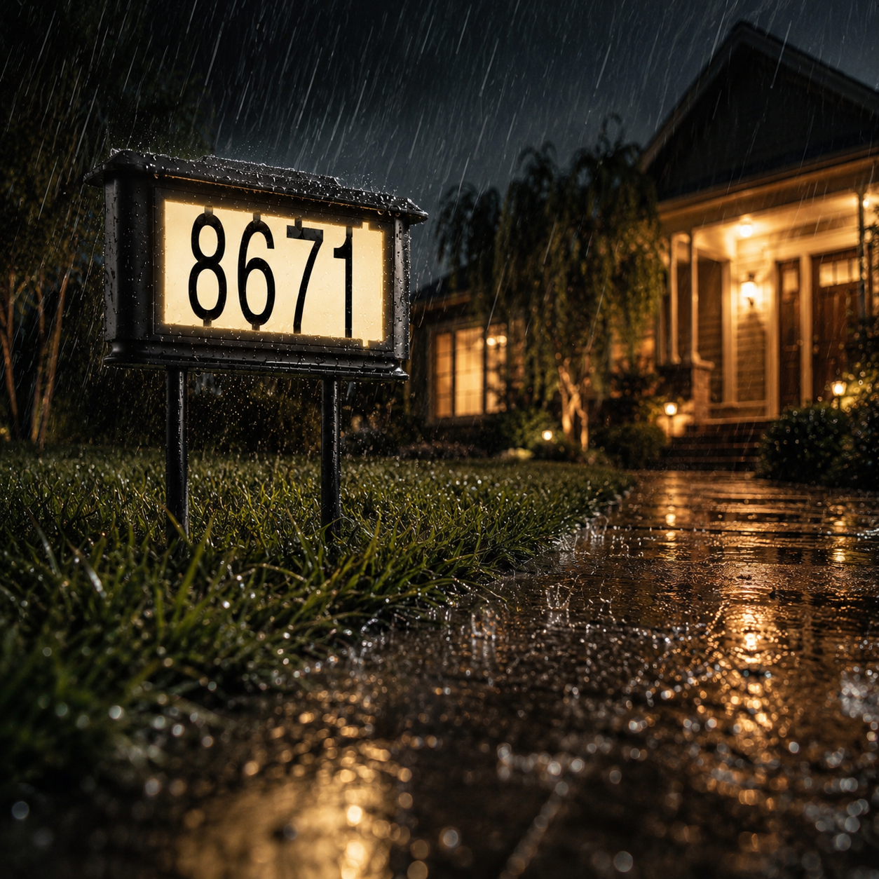 Solar LED House Number Stake Light – Waterproof Outdoor Address Sign for Lawn & Garden