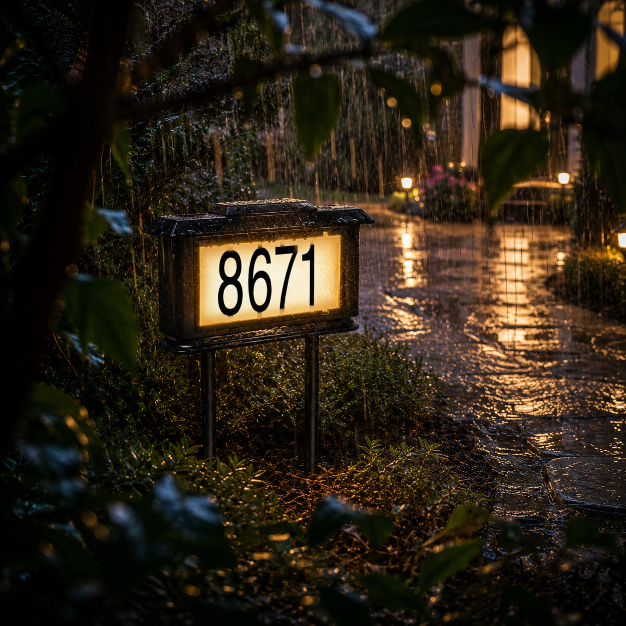 Solar LED House Number Stake Light – Waterproof Outdoor Address Sign for Lawn & Garden