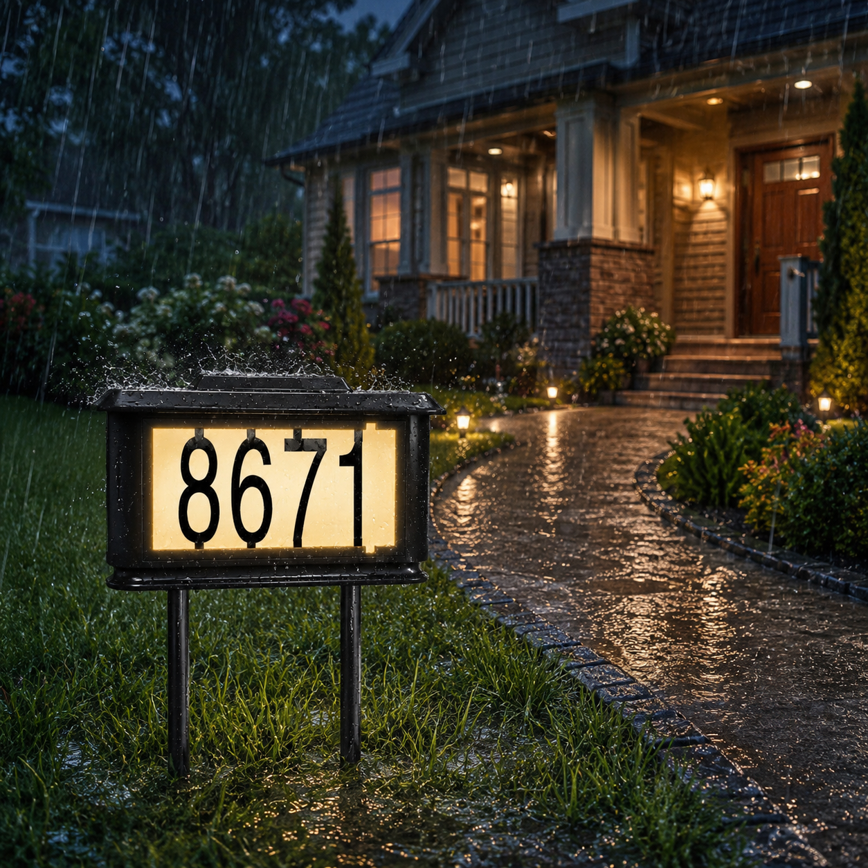 Solar LED House Number Stake Light – Waterproof Outdoor Address Sign for Lawn & Garden