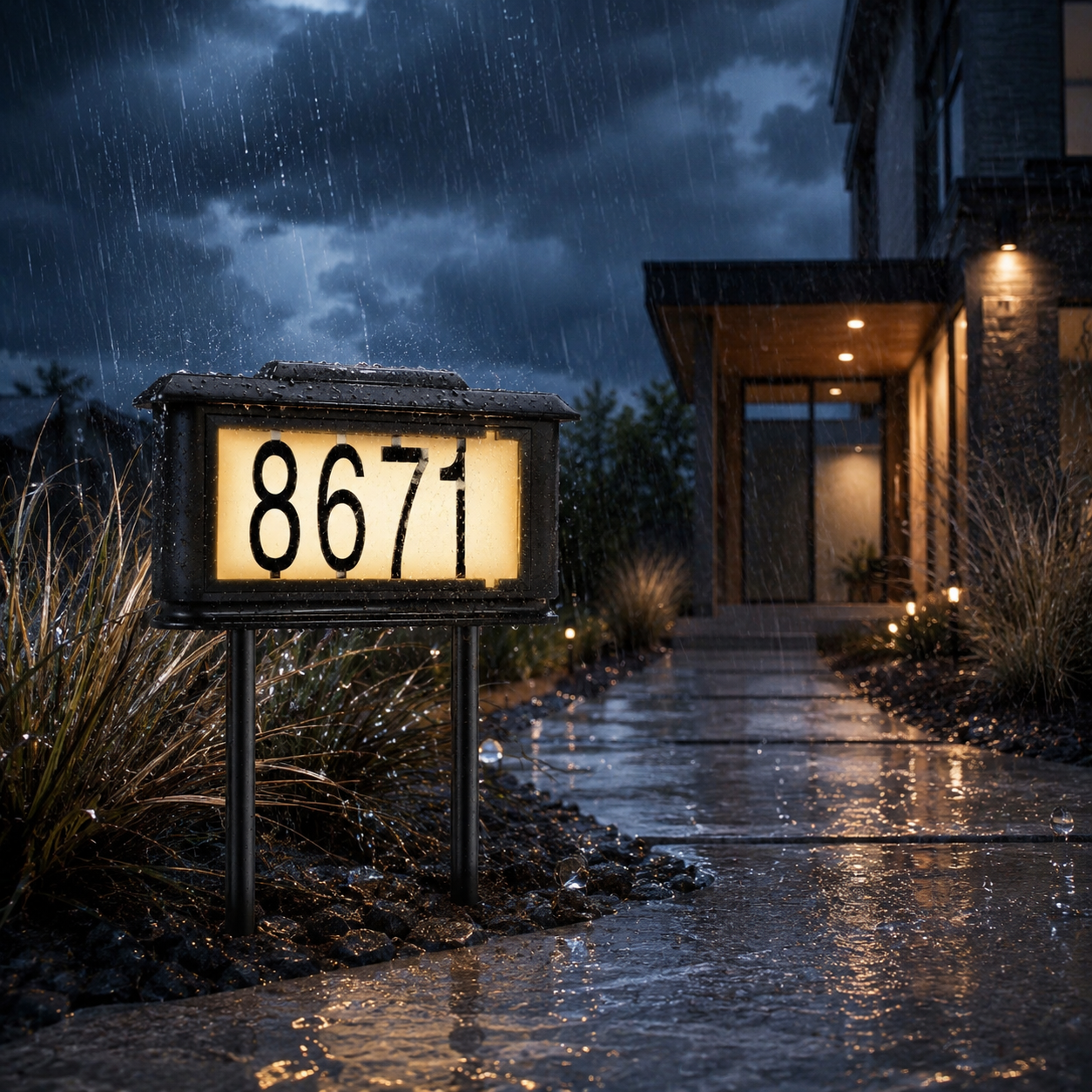 Solar LED House Number Stake Light – Waterproof Outdoor Address Sign for Lawn & Garden