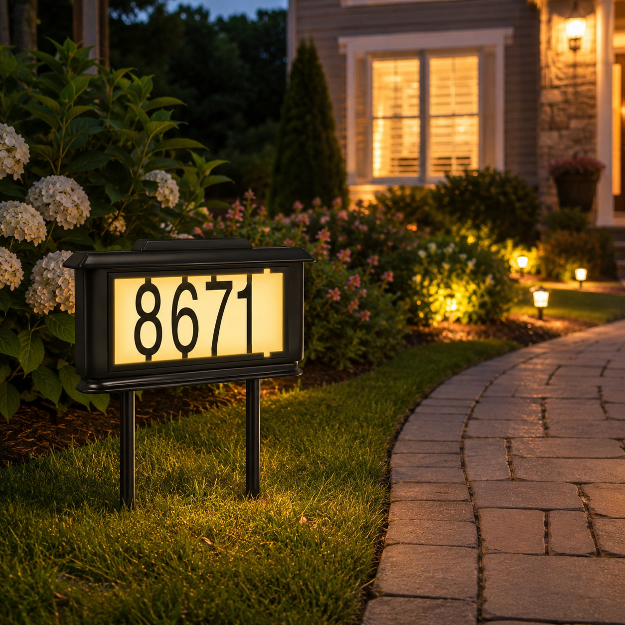 Solar LED House Number Stake Light – Waterproof Outdoor Address Sign for Lawn & Garden