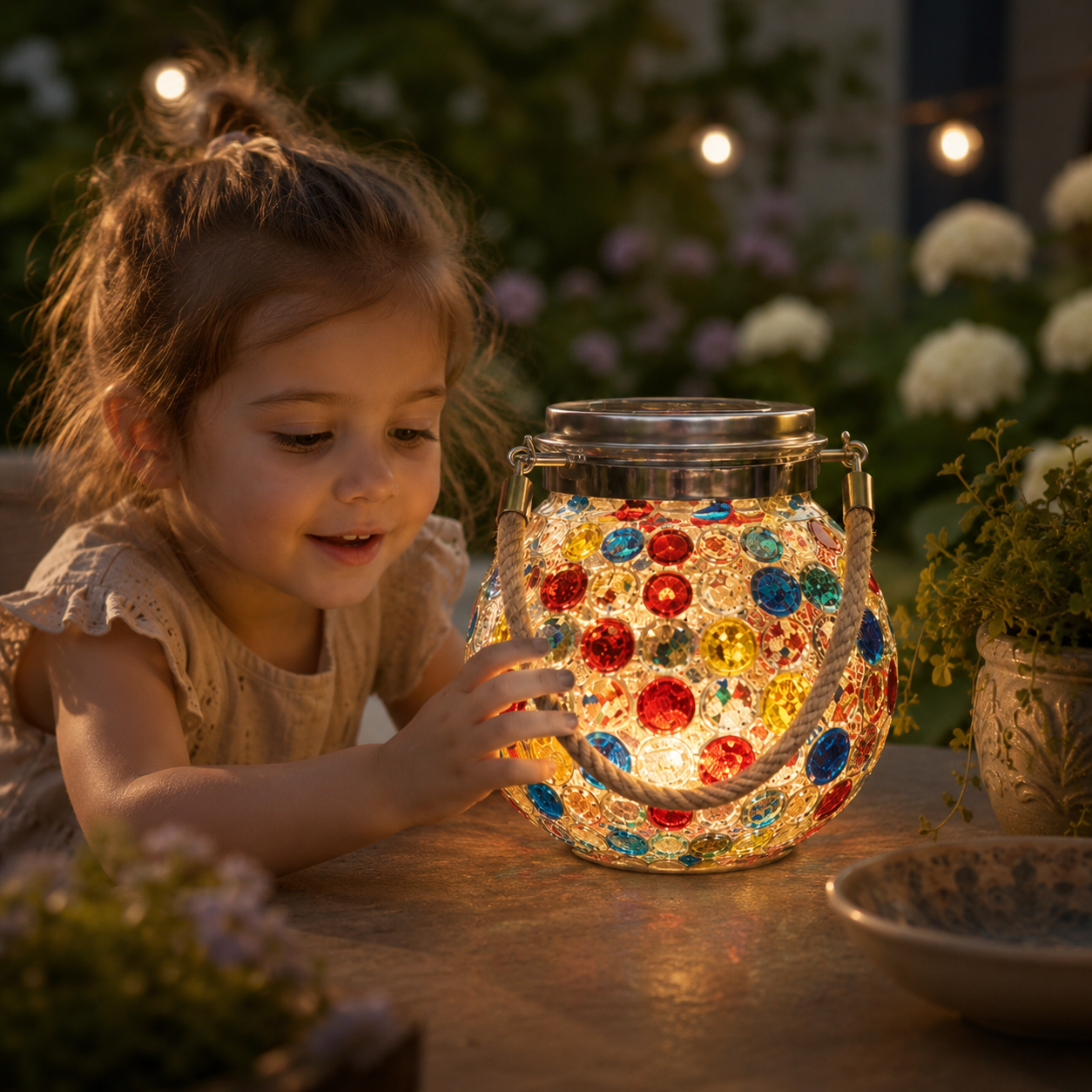 Premium Jewel-Like Solar Glass Lantern – Illuminate Patios & Gardens in Style