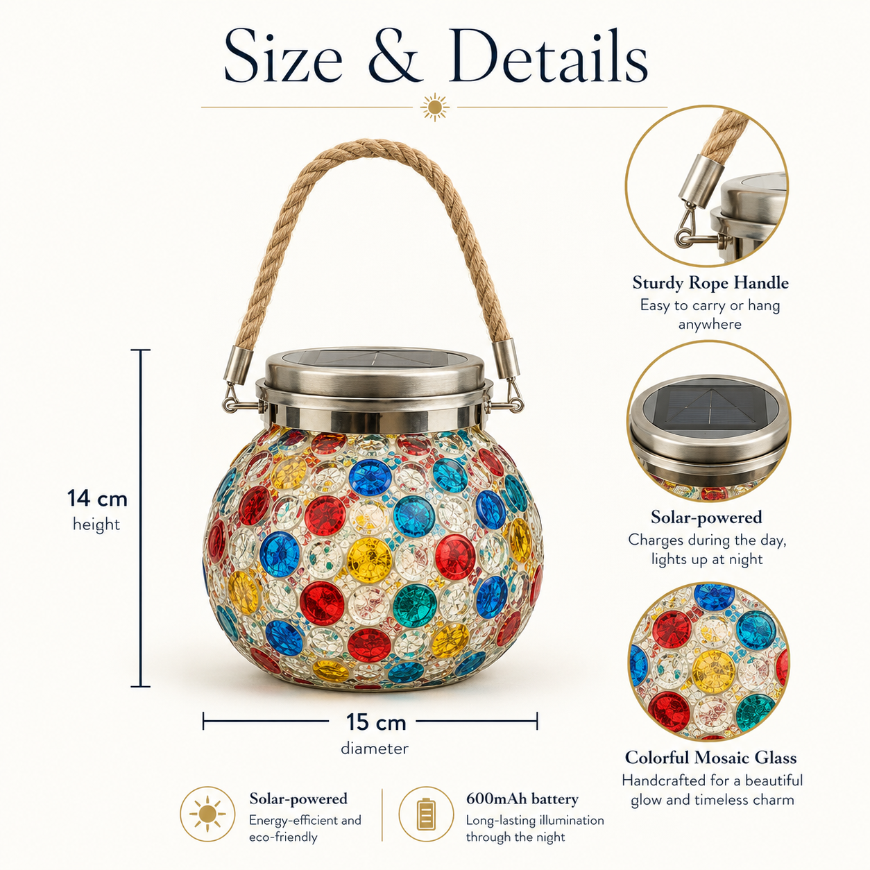 Premium Jewel-Like Solar Glass Lantern – Illuminate Patios & Gardens in Style
