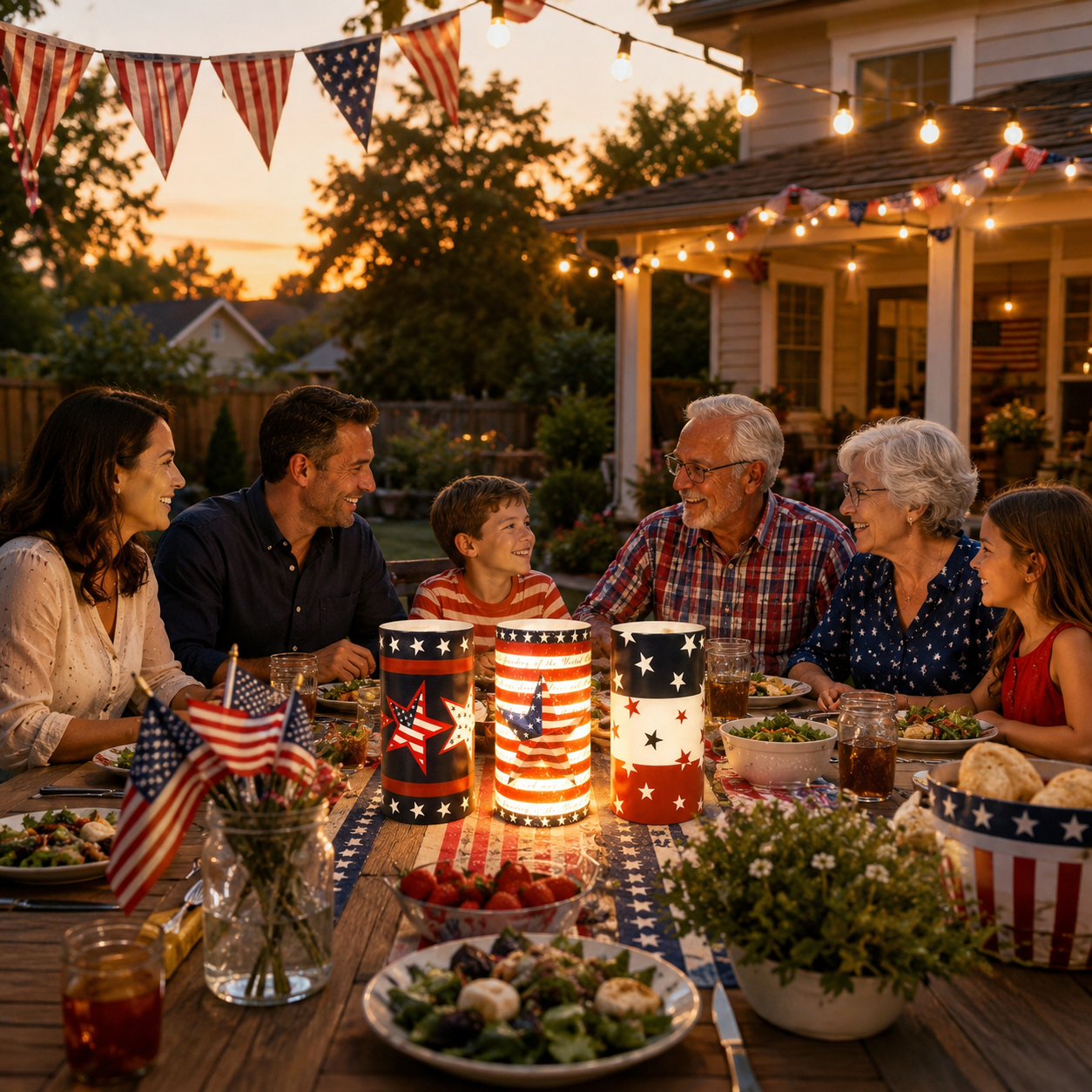 3-pcs Patriotic LED Candle Set with Remote