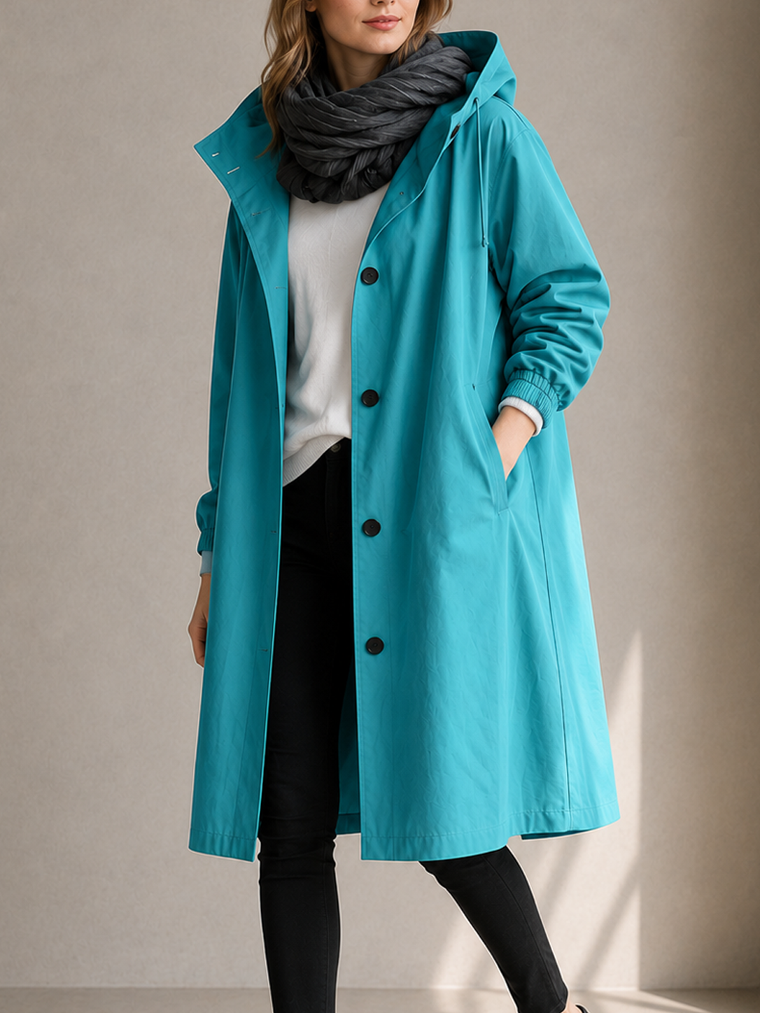 Water Resistant Oversized Hooded Windbreaker Rain Jacket