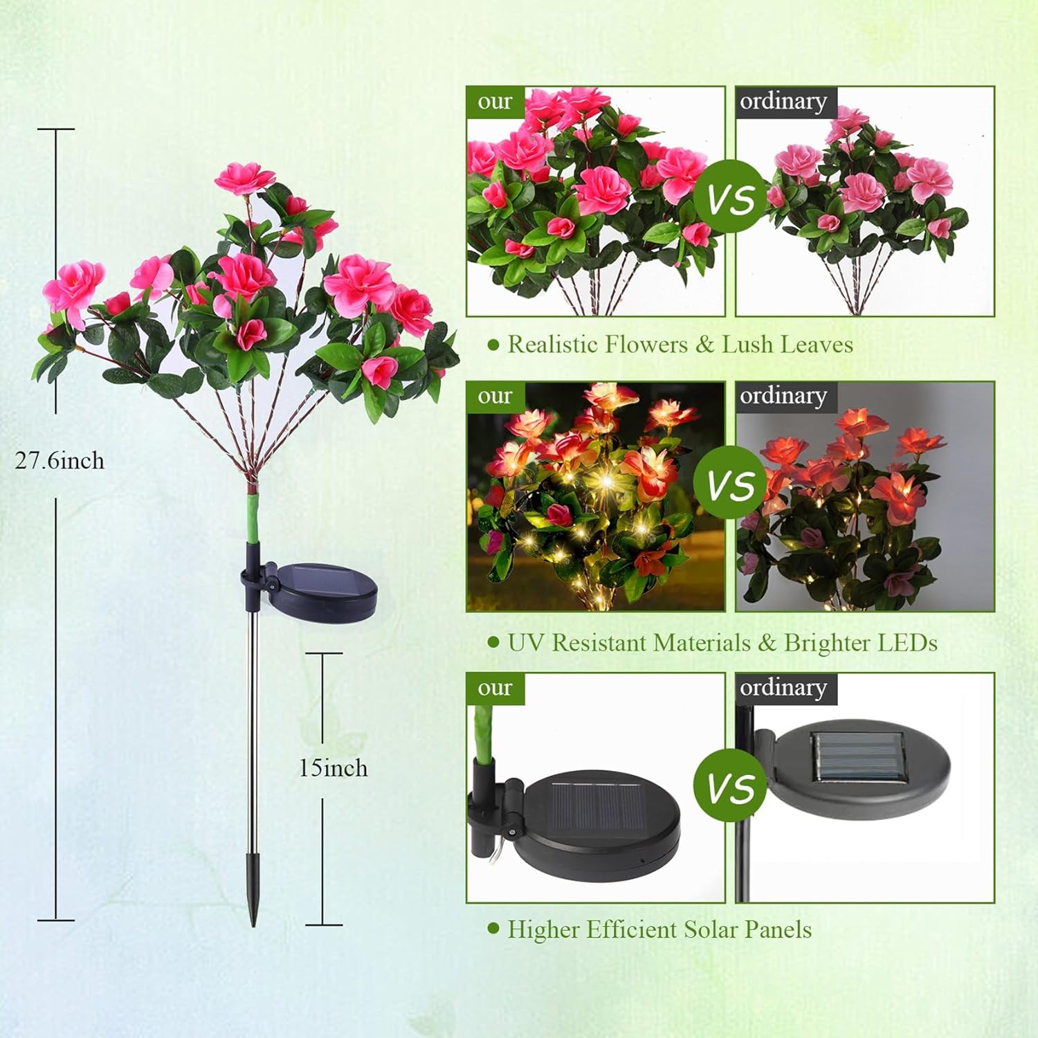 🔥Last Day 50% OFF-IP65 waterproof solar-powered simulated azalea lamp