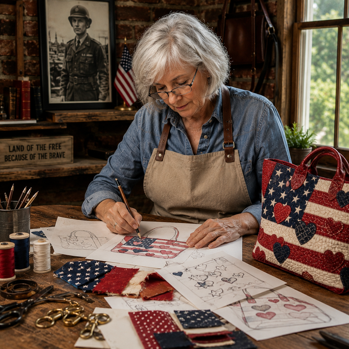 USA 250th Anniversary Quilted Tote Bag